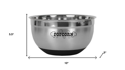 Sleek Stainless Steel Popcorn Serving Bowl