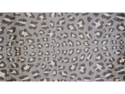 2' X 4' Gray and Brown Cheetah Washable Floor Mat