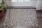 2' X 4' Gray and Brown Cheetah Washable Floor Mat