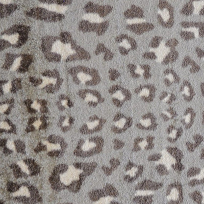 2' X 4' Gray and Brown Cheetah Washable Floor Mat