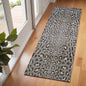 2' X 6' Gray and Brown Cheetah Washable Runner Rug