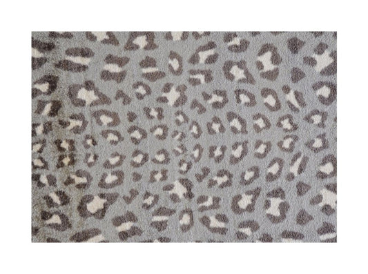 2' X 3' Gray And Ivory Animal Print Shag Area Rug