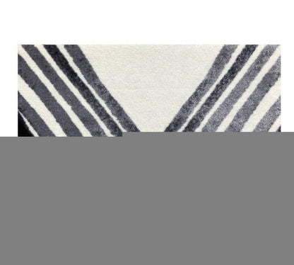 2' X 3' Black and Gray Abstract Arrow Washable Floor Mat