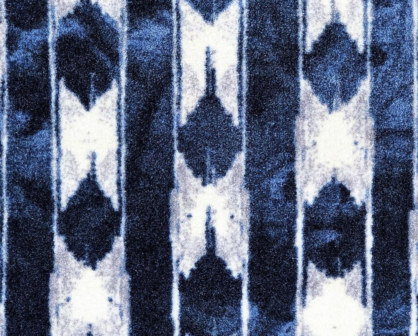 2' X 3' Shades of Blue Abstract Stripes Washable Floor Mat