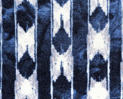 2' X 3' Shades of Blue Abstract Stripes Washable Floor Mat