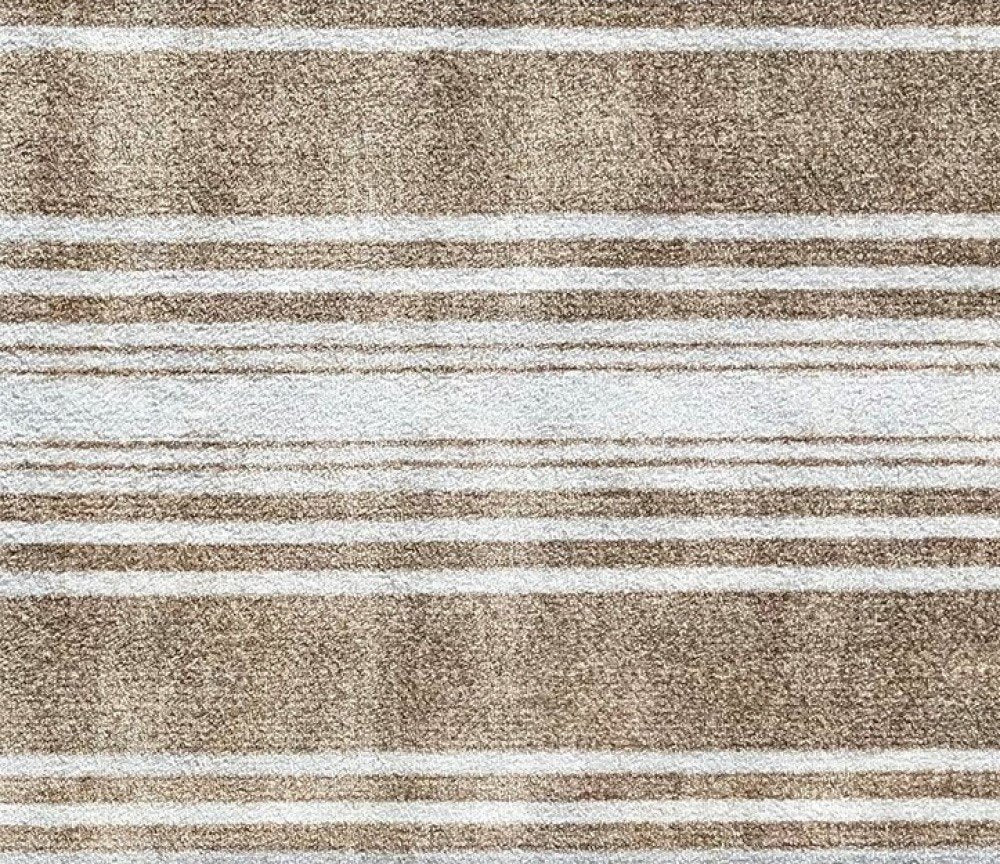 2' X 3' Tan Striped Shag Area Rug