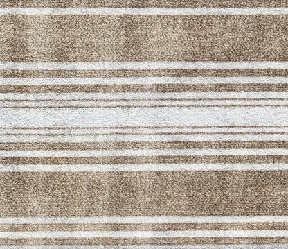 2' X 3' Tan Striped Shag Area Rug