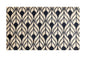 2' X 4' Graphite and Tan Abstract Leaves Washable Floor Mat