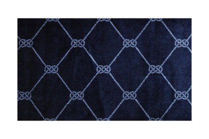 2' X 3' Navy Nautical Knots Washable Floor Mat