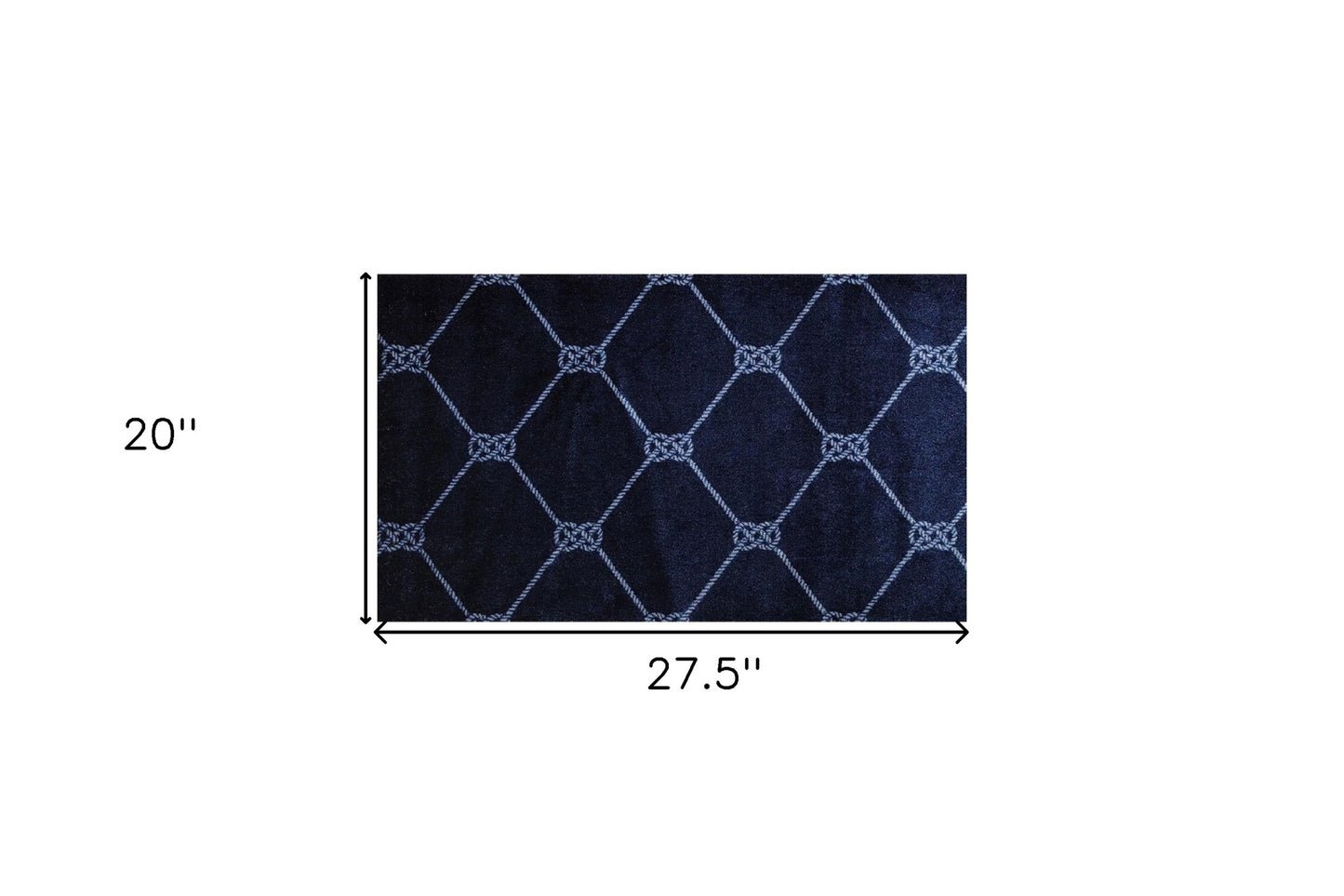 2' X 3' Navy Nautical Knots Washable Floor Mat