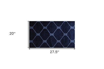 2' X 3' Navy Nautical Knots Washable Floor Mat