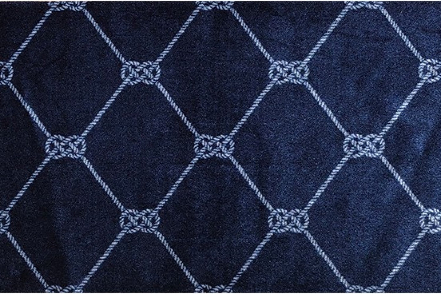 2' X 6' Navy Nautical Knots Washable Runner Rug