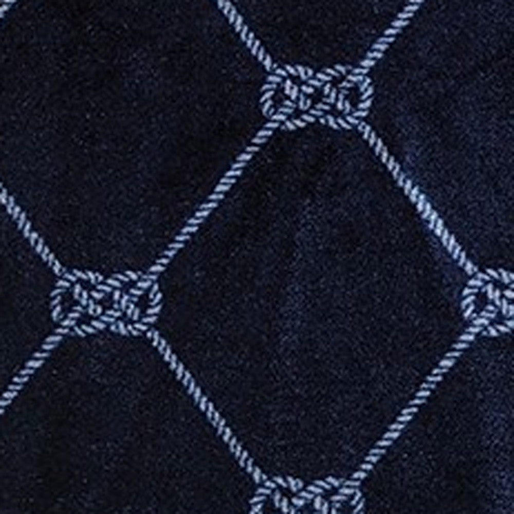 2' X 6' Navy Nautical Knots Washable Runner Rug