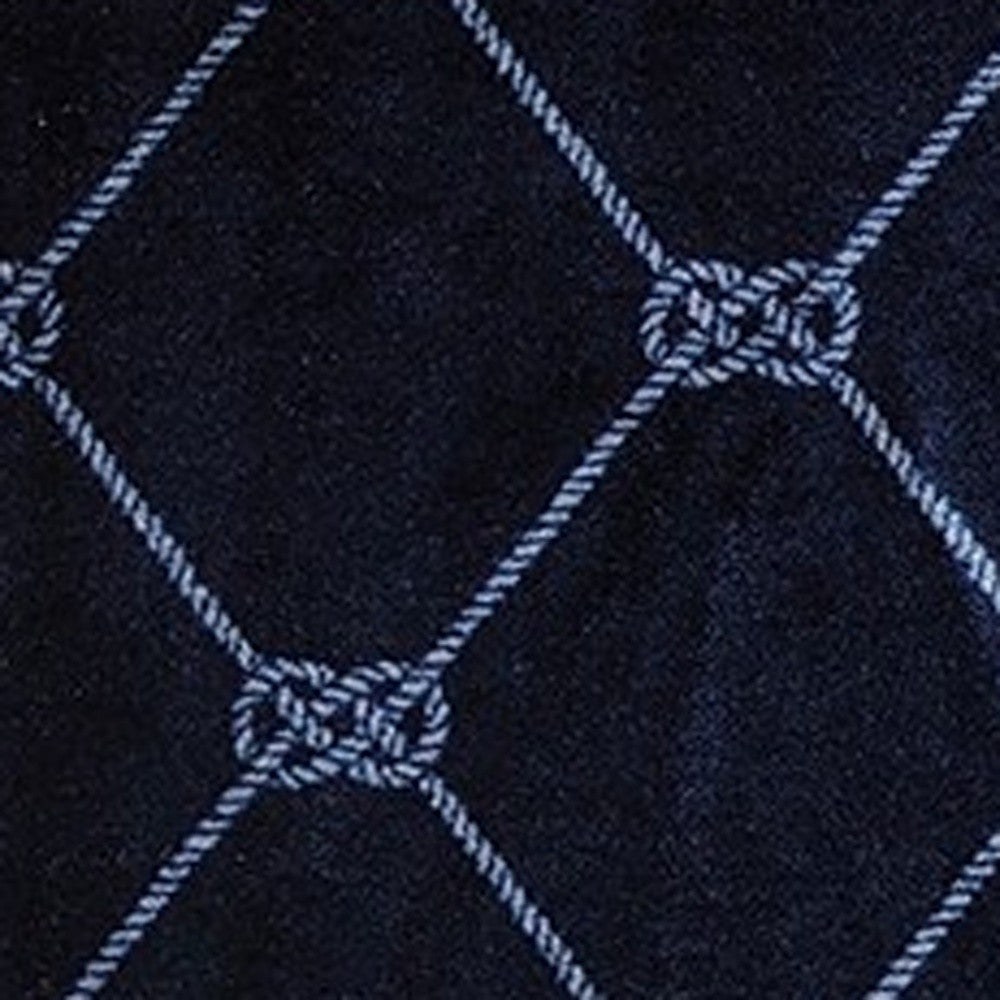 2' X 6' Navy Nautical Knots Washable Runner Rug