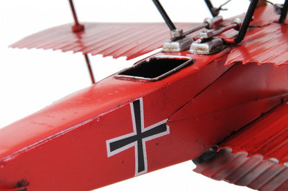 6" Red Metal Hand Painted Model Airplane