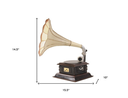 c1911 HMV Gramophone Built to Scale Model Sculpture