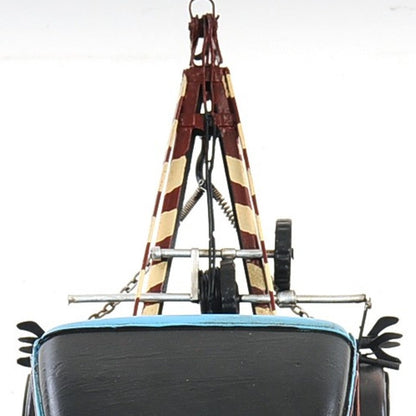 6" Blue And Black Metal Hand Painted Model Car