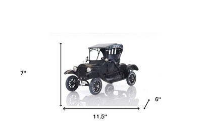 12" Black Metal c1908 Ford Model Car Tabletop Sculpture