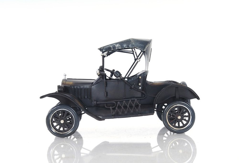 12" Black Metal c1908 Ford Model Car Tabletop Sculpture