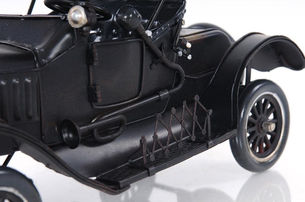 12" Black Metal c1908 Ford Model Car Tabletop Sculpture