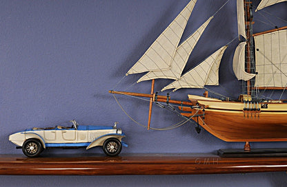 4" White Metal Hand Painted Model Car