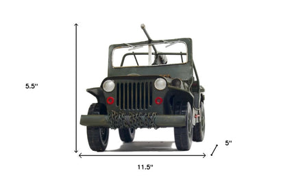 6" Green Metal Hand Painted Model Car