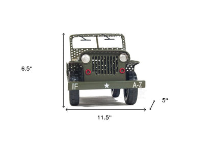 7" Green Metal Hand Painted Model Car