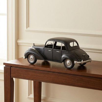 5" Gray Metal Hand Painted Model Car Tabletop Sculpture