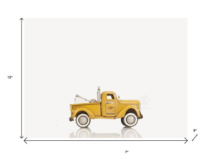 7" Yellow Metal Hand Painted Model Car