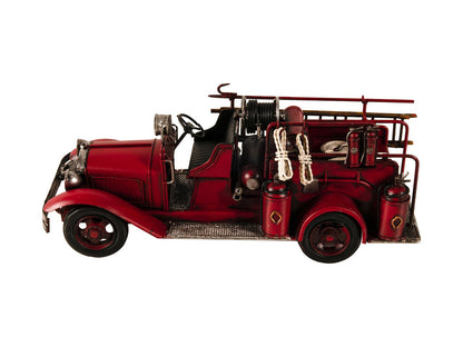 6" Red Metal Hand Painted Model Car Tabletop Sculpture