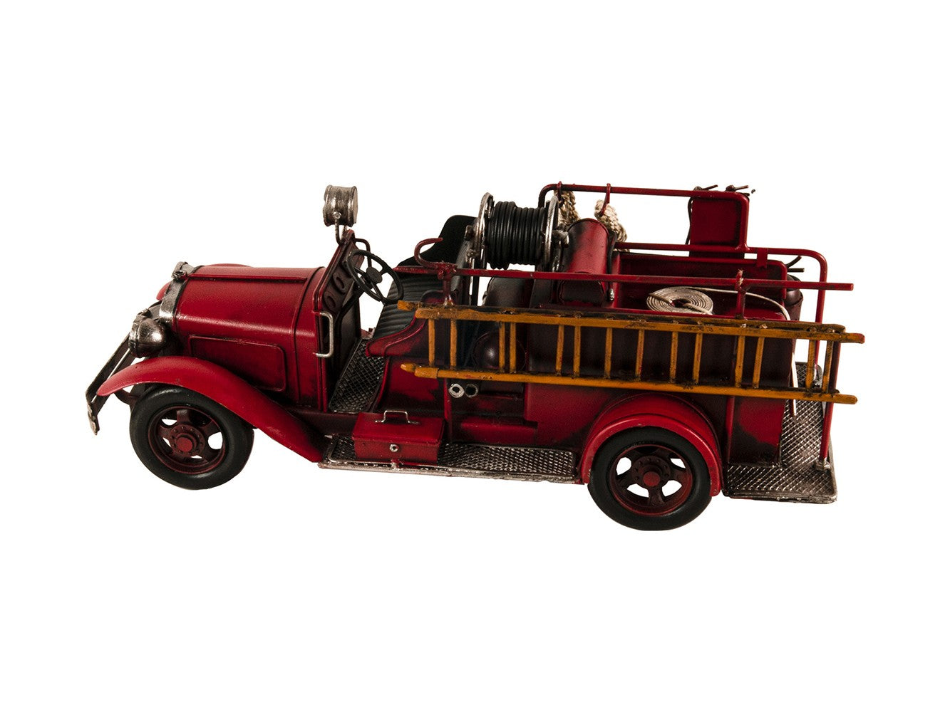 6" Red Metal Hand Painted Model Car Tabletop Sculpture