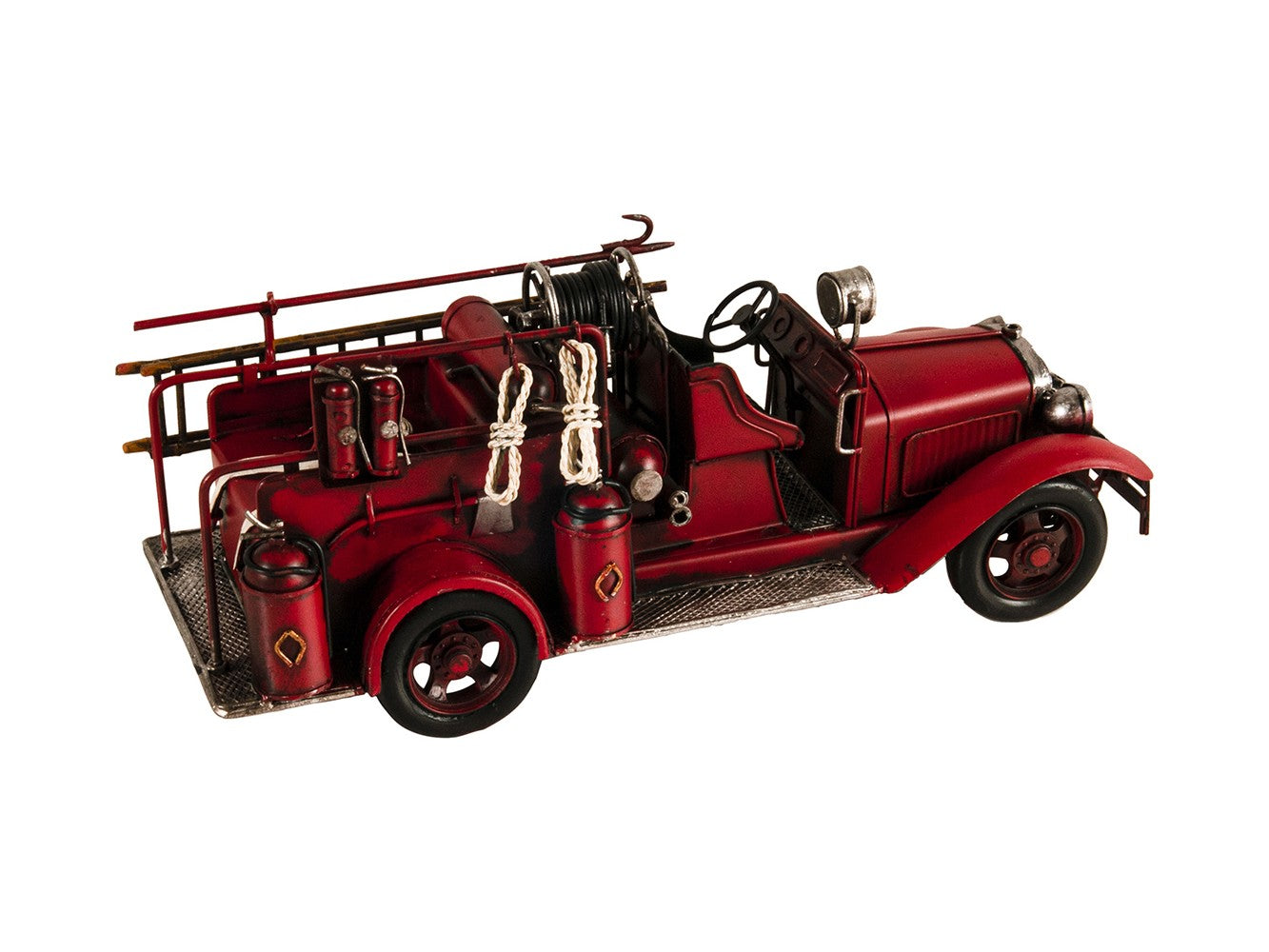 6" Red Metal Hand Painted Model Car Tabletop Sculpture