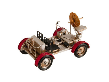 5" Red And Silver Metal Hand Painted Model Car Tabletop Sculpture