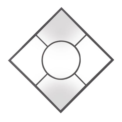24" Graphite Square Metal Framed Accent Mirror