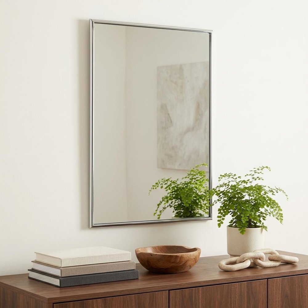 36" Gunmetal Metal Framed Accent Mirror
