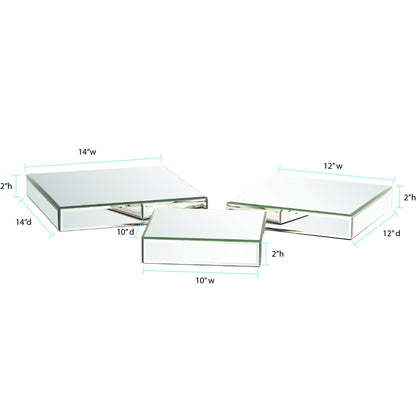 Set of Three Mirrored Rectangular Display Platforms