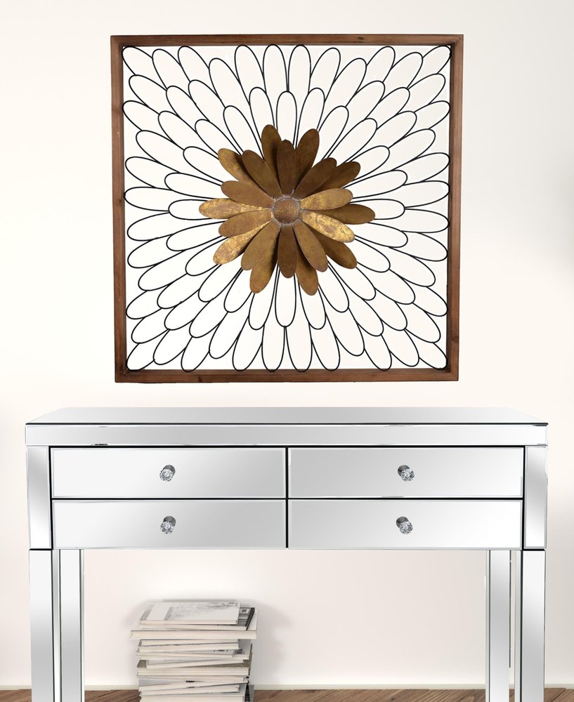 30" X 2" Black Iron Square Framed Art