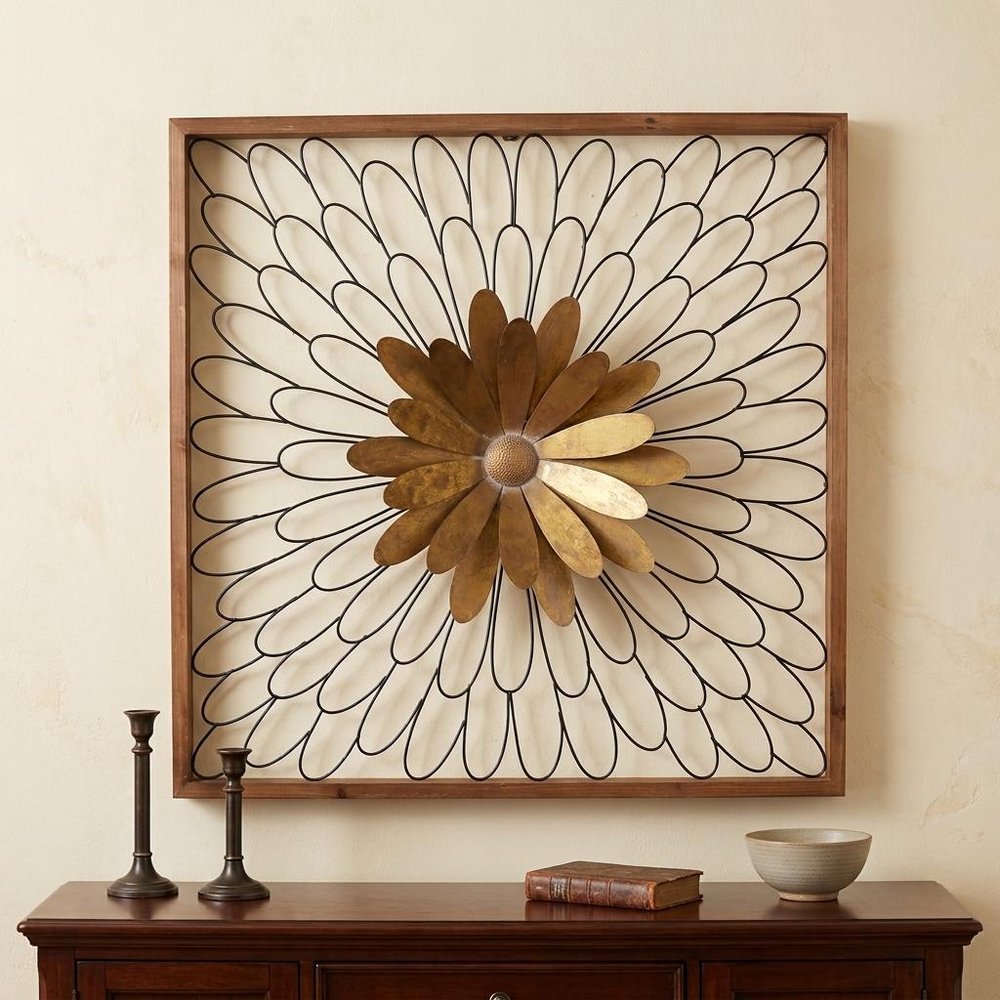 30" X 2" Black Iron Square Framed Art