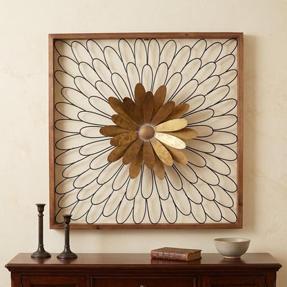 30" X 2" Black Iron Square Framed Art