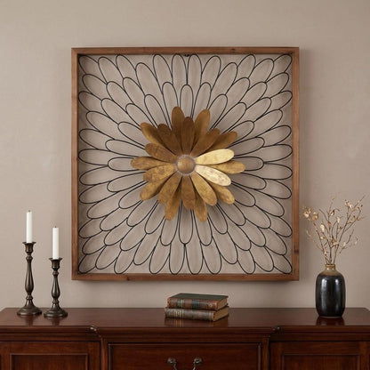 30" X 2" Black Iron Square Framed Art