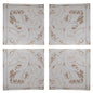 Set of 4 Whitewashed Arabesque Carved Wall Art