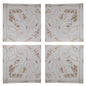 Set of Four White Wood Square Framed Art