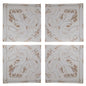 Set of Four White Wood Square Framed Art