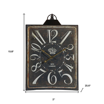 Vintage Style Black and White Iron Wall Clock