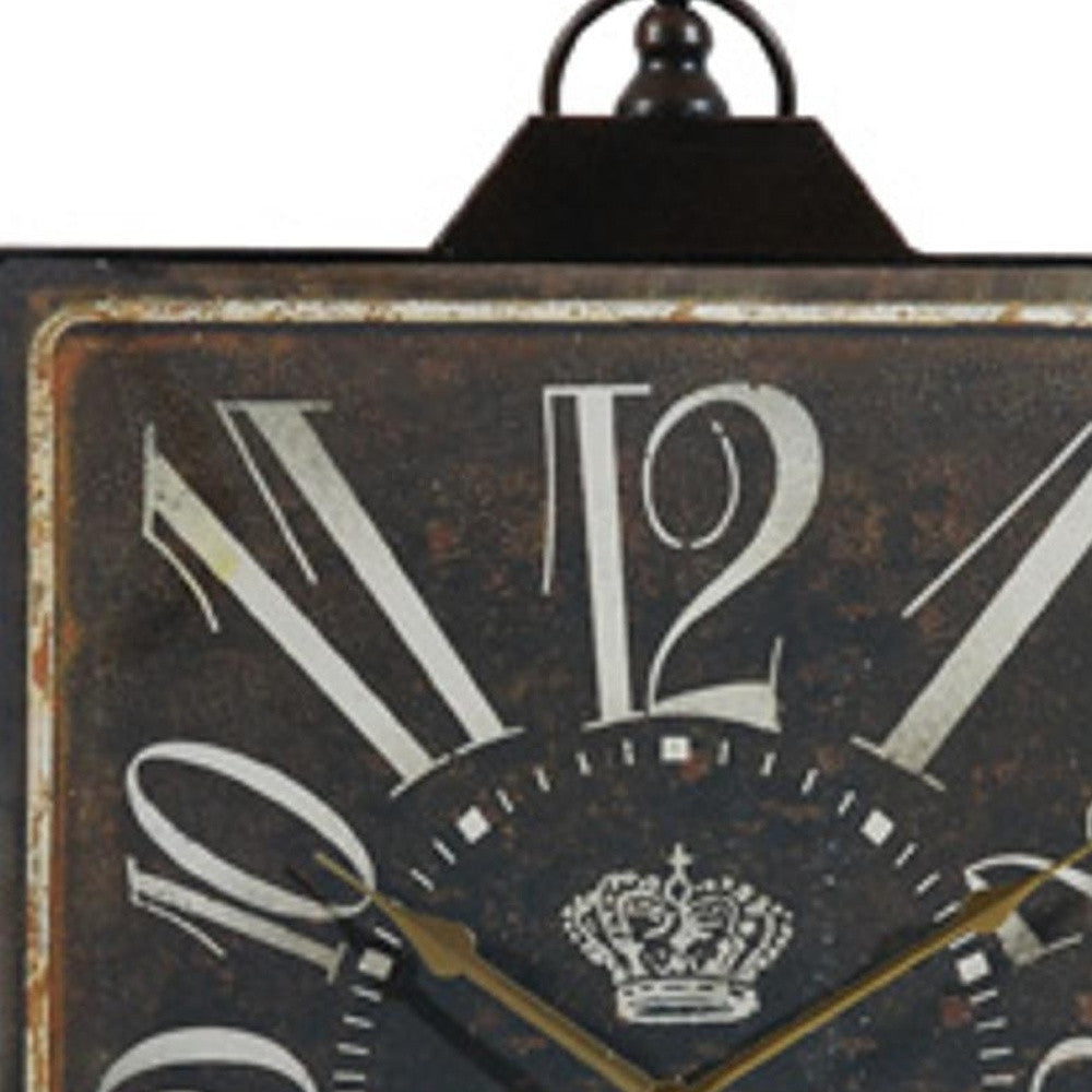 Vintage Style Black and White Iron Wall Clock