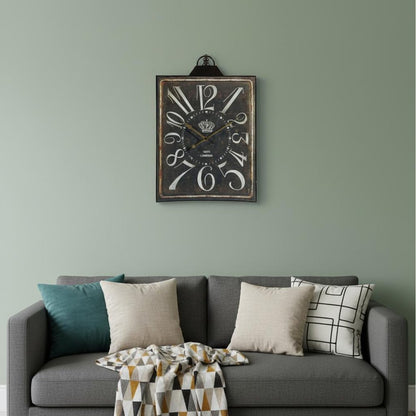 Vintage Style Black and White Iron Wall Clock