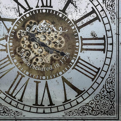 32" Gold And Silver Metal Analog Distressed Square Wall Clock