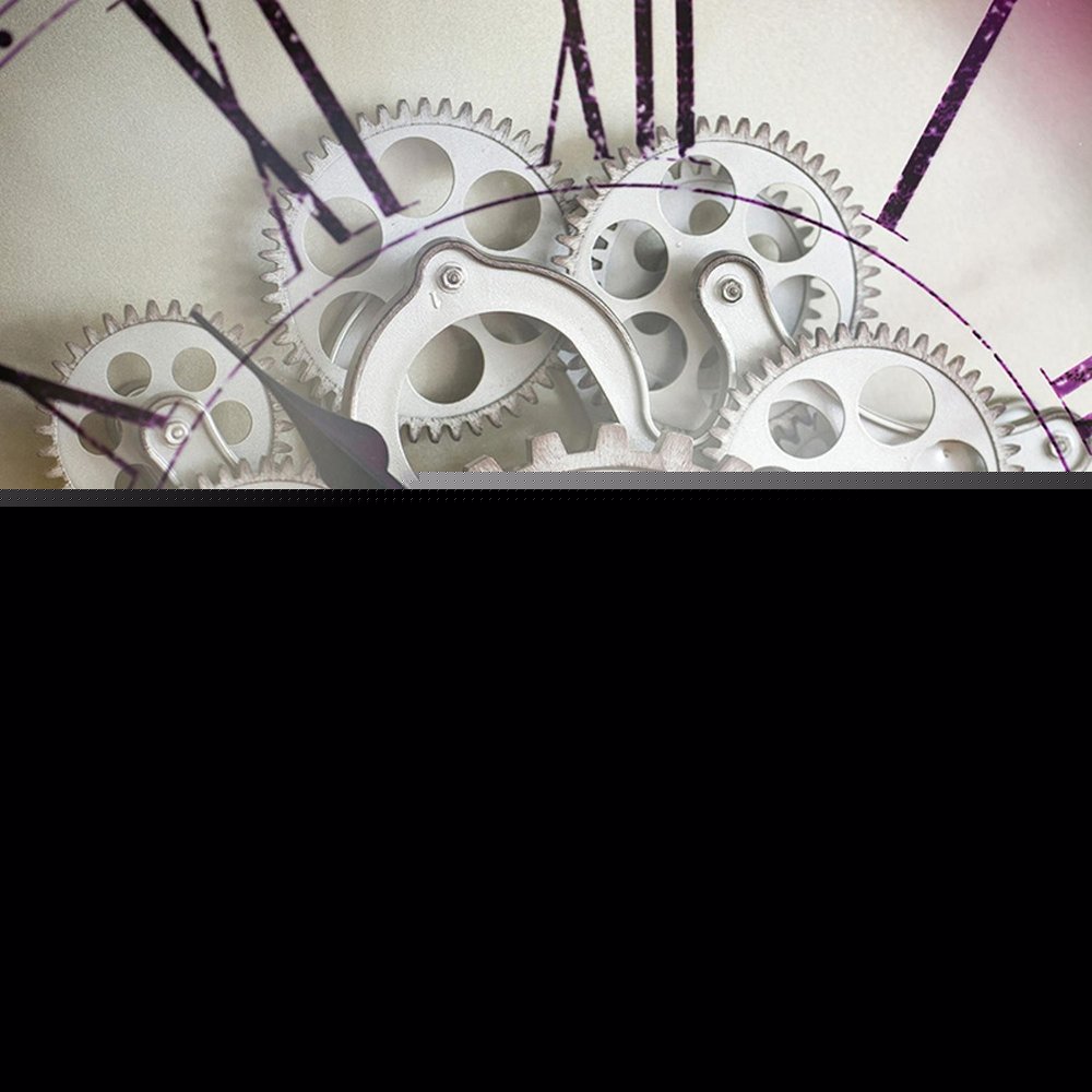 18" Black and Ivory Vintage Gear Industrial Wall Clock