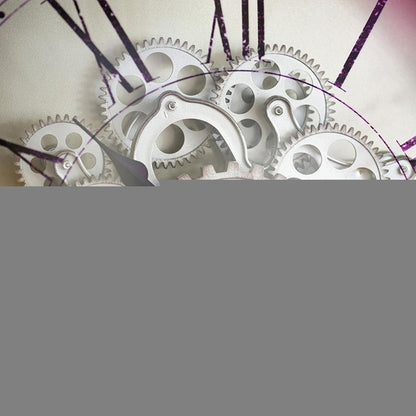 18" Black and Ivory Vintage Gear Industrial Wall Clock
