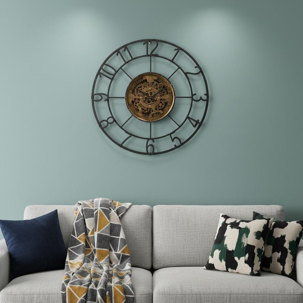 Round Decorative Gear Iron Wall Clock
